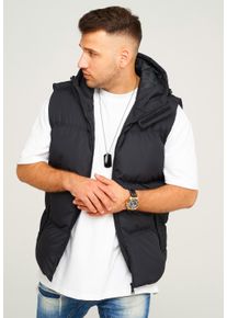 behype Herren Steppweste "MGLROLLIN-PANEL", schwarz, casual, Gr. XXL, 100% Polyester, Westen, mit Kapuze