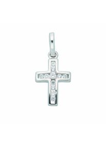 Adelia´s ADELIA ́S Damen Ketten-Anhänger "333 Weißgold Kreuz Anhänger", mit Zirkonia, Gold, silber, Gold, Schmuckanhänger, mit Zirkonia Goldschmuck für Damen &