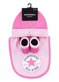 Converse Kinder Neugeborenen-Geschenkset "CHUCK INFANT HAT BIB BOOTIE SET 3PC", pink, Gr. 86, Obermaterial: 62% Baumwolle, 34% Polyester, 4%