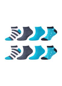 s.Oliver Kinder Sneakersocken "Sneakersocken 8er Pack", Gr. 27, blau, 84% Baumwolle 14% Polyamid 2% Elasthan, Socken