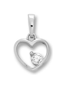 ONE ELEMENT Damen Ketten-Anhänger "Zirkonia Herz Herz Anhänger aus 925 Silber", Silber 925 (Sterlingsilber), silber, Silber 925 (Sterlingsilber),