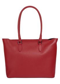CLUTY Damen Shopper, rot, Leder, unifarben, leicht glänzend, Taschen, echt Leder, Made in Italy