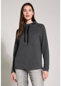 Cecil Damen Sweatshirt, grau, casual, Gr. XS, unifarben, Sweatware, 66% Polyester, 33% Viskose, 1% Elasthan, Sweatshirts, mit Tunnelzugband am Kragen