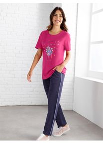 Damen Longshirt "Longshirt", pink, Gr. 38, unifarben, bedruckt, 100% Baumwolle, Shirts
