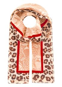 Zwillingsherz Damen Modeschal ""Leopard Faces"", rot, modisch, Web, Baumwollmischung, Modetücher, mit Leo Muster