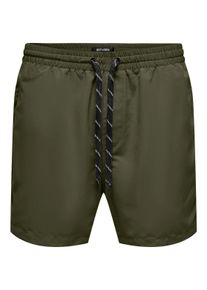 Only & Sons ONLY & SONS Herren Badeshorts "ONSTED LIFE SWIM SHORT GW 1832", grün, modisch, Gr. M, unifarben, Web, Obermaterial: 100% Polyester, Badehosen