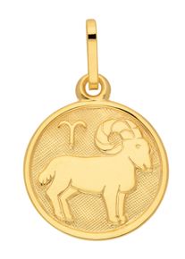 Adelia´s ADELIA ́S Damen Ketten-Anhänger "333 Gold Sternzeichen Anhänger Widder Ø 11,8 mm", Widder, Gold, gold, Gold, Schmuckanhänger, Goldschmuck für Damen &