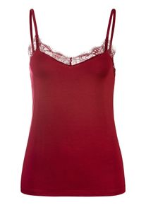s.Oliver Damen Unterhemd, Gr. 32, rot, Obermaterial: 94% Modal (TENCEL), 6% Elasthan. Spitze: 100% Polyamid, Unterhemden, mit zarter Spitze vorn,