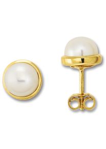ONE ELEMENT Damen Paar Ohrhänger "Ohrringe Ohrstecker aus 333 Gelbgold", Damen, Gelbgold 333-Gold-Perlen, gold, Gelbgold 333, Gold, Perlen, Ohrringe,