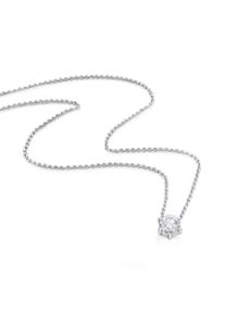 ONE ELEMENT Damen Goldkette "0.2 ct Diamant Brillant Halskette Rundankerkette", 0,2 ct, Weißgold 585-Gold-Diamanten, silber, Weißgold 585, Gold,