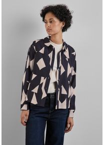 Street One Damen Hemdbluse, blau, casual, Gr. 46, gemustert, Stoff, 85% Viskose, 15% Polyester, Blusen, mit Knopfleiste