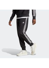Herren Sporthose "AEROREADY ESSENTIALS TAPERED CUFF WOVEN 3STREIFEN HOSE", schwarz-weiß, sportlich, Gr. XXL, adidas Sportswear, clean, Obermaterial: