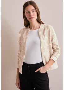 Cecil Damen Cardigan, lila, casual, Gr. XXL, bedruckt, Web, 56% Baumwolle, 41% Polyester, 3% Elasthan, Strickjacken, mit Stehkragen
