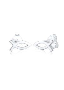 Elli Damen Paar Ohrstecker "Ohrring Kinder Fisch Religion 925 Sterling Silber", silber, Silber 925 (Sterlingsilber), Ohrringe