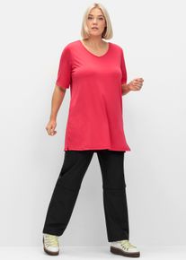 sheego Große Größen Funktionsshirt in Longform, Cut-out im Rücken, sorbet pink, Größe 52/54 - Damen
