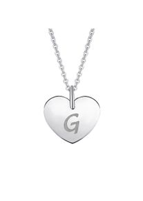 ONE ELEMENT Damen Ketten-Anhänger "Herz Herz", G, Weißgold 333-Gold, silber, Weißgold 333, Gold, Schmuckanhänger, mit Gravur G Buchstaben Anhänger –