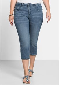 sheego Große Größen Caprijeans mit Krempelfunktion, light blue-denim, Größe 52 - Damen