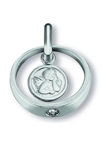 ONE ELEMENT Mädchen Ketten-Anhänger "Zirkonia Taufring mit Engel Anhänger aus 925 Silber", Silber 925 (Sterlingsilber), silber, Silber 925