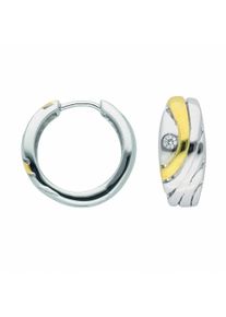 Adelia´s ADELIA ́S Damen Paar Creolen "Damen 925 Silber Ohrringe Creolen mit Zirkonia Ø 16,9 mm", Damen, Silber 925 (Sterlingsilber), silber, Silber 925
