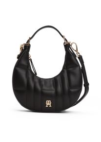 Tommy Hilfiger Damen Schultertasche "TH FEMININE MOON CROSSOVER", schwarz, Lederimitat, unifarben, Taschen, Damen Umhängetasche, Hobo, mit