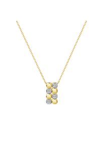 Vivance Damen Kette mit Anhänger "925 Sterling Silber vergoldet und rhodiniert Zirkonia", 45cm, Silber 925 (Sterlingsilber), L: 45cm B: 10.0mm, gelb,