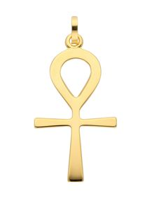 Adelia´s ADELIA ́S Damen Ketten-Anhänger "585 Gold Kreuz Anhänger Lebenszeichen", Gold, gold, Gold, Schmuckanhänger, Goldschmuck für Damen & Herren