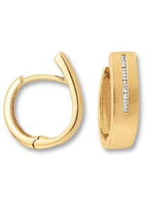 ONE ELEMENT Damen Paar Creolen "0.09 ct Diamant Brillant Ohrringe Creolen aus 585 Gelbgold", Damen, 0.09 ct mit Diamant, Diamanten, gold, Diamanten,
