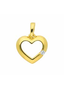 Adelia´s ADELIA ́S Damen Ketten-Anhänger "333 Gold Anhänger Herz", Gold, gold, Gold, Schmuckanhänger, mit Zirkonia Goldschmuck für Damen