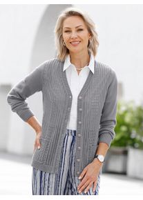 Classic Basics Damen Cardigan, grau, Gr. 42, unifarben, 100% Polyacryl, Strickjacken