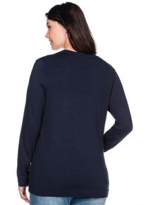 sheego Große Größen Feinstrickpullover mit V-Ausschnitt, marine, Größe 44/46 - Damen