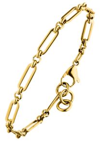 Jobo Damen Armband "Paperclip", Edelstahl, gold, Edelstahl, Armbänder, Edelstahl Bicolor-Optik 19-20 cm