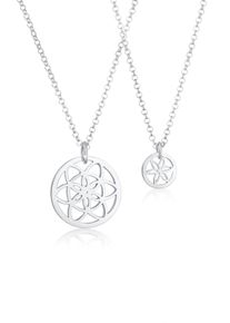 Elli Damen Schmuckset "Blume des Lebens Mutter Tochter 2er Set Silber", OneSize, silber, Silber 925 (Sterlingsilber), Schmuck-Sets