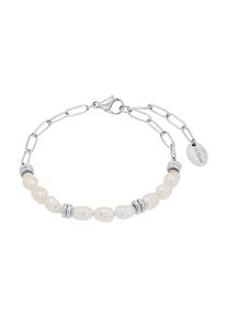s.Oliver Damen Armband "2039728", Edelstahl-Perlen, silber, Edelstahl, Perlen, Armbänder, mit Süßwasserzuchtperle