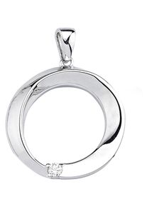 Jobo Damen Ketten-Anhänger "Anhänger rund", Silber 925 (Sterlingsilber), silber, Silber 925 (Sterlingsilber), Schmuckanhänger, 925 Silber mit Zirkonia