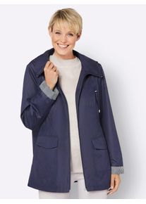 Classic Basics Damen Langjacke, blau, Gr. 44, unifarben, gemustert, gestreift, 100% Polyester, Jacken