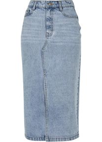 Urban Classics Damen Jerseyrock "Urban Classics Damen Ladies Midi Denim Skirt", blau, Gr. 30, unifarben, 100% Baumwolle, Röcke