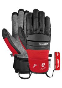 Reusch Damen Skihandschuhe "Marco Odermatt", schwarz, sportlich, Gr. 9, mehrfarbig, 60% Polyester, 40% Ziegenleder, Handschuhe, mit winddichter und