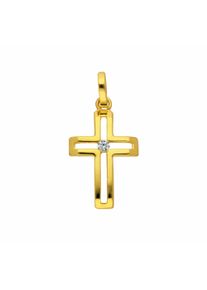 Adelia´s ADELIA ́S Damen Ketten-Anhänger "333 Gold Kreuz Anhänger", mit Zirkonia, Gold, gold, Gold, Schmuckanhänger, mit Zirkonia Goldschmuck für Damen &