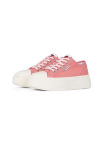 Tommy Jeans Damen Plateausneaker "TJW FOXING FLATFORM SNEAKER LOW", Gr. 40, rosa, Textil, sportlich, Schuhe, Freizeitschuh, Halbschuh, Schnürschuh