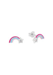 Prinzessin Lillifee Mädchen Paar Ohrstecker "Sternschnuppe-Motiv, 2039761", Silber 925 (Sterlingsilber)silberfarben, rosa, pink, türkis, kristallweiß, kristallweiß,