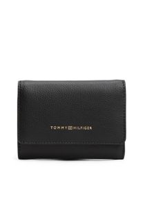 Tommy Hilfiger Geldbörse "TH LOGOTAPE TRIFOLD", schwarz, Lederimitat, unifarben, klassisch, Kleinlederwaren, Damen Geldbeutel, Portemonnaie mit