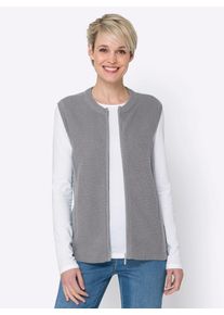 Classic Basics Damen Strickweste, grau, Gr. 38, unifarben, 50% Baumwolle, 50% Polyacryl, Westen