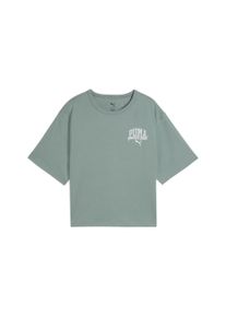 Puma Damen T-Shirt "CLASS RELAXED CROP TEE", grün, sportlich, Gr. XL, bedruckt, Jersey, Obermaterial: 100% Baumwolle, Shirts