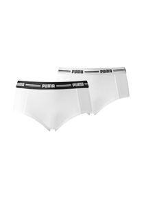 Puma Damen Panty "Puma WOMEN MINI SHORT 2P PACK", Gr. XSweiß, weiß, Obermaterial: 57% Baumwolle, 38% Modal, 5% Elasthan, Unterhosen, mit markantem