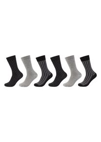 s.Oliver Damen Socken "Socken 6er Pack", Gr. 35, grau, 78% Baumwolle 20% Polyamid 2% Elasthan, gestreift, Socken