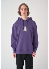 Cleptomanicx Herren Kapuzensweatshirt "Hugull", lila, casual, Gr. S, bedruckt, 100% Baumwolle, Sweatshirts, mit tollem Frontprint