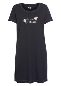 Vivance Dreams Damen Sleepshirt, Gr. 36, schwarz, Single Jersey, Obermaterial: 50% Baumwolle, 50% Viskose, unifarben, casual, Kleider