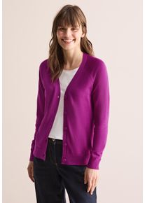 Cecil Damen Cardigananemone pink, casual, Gr. XXL, unifarben, Web, 60% Baumwolle, 40% Viskose, Strickjacken, mit Knopfleiste