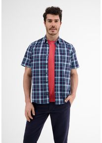 Lerros Herren Kurzarmhemd "Lerros Halbarmhemd *Poplin Check*", blau, Gr. S, 100% Baumwolle, Hemden