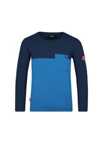Trollkids Kinder Langarmshirt, blau, sportlich, Gr. 92, colorblocking, Jersey, Obermaterial: 65% Baumwolle, 35% Polyester, Shirts